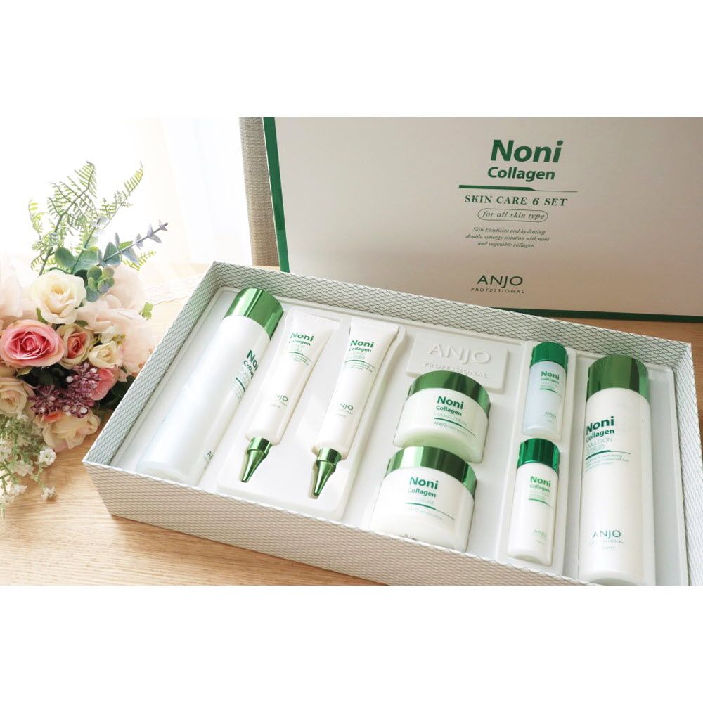 [ANJO] Professional Noni Collagen 8-Piece Set - Anti-Aging, Wrinkle Prevention, & Anti-Inflammatory Care for Healthy, Youthful Skin-Made in Korea